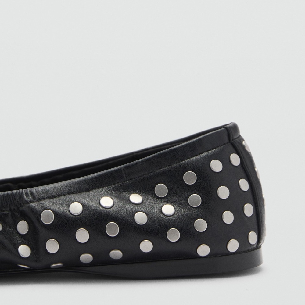 Mango MNG Studded Ballet Flats in Black Euro 38 US 7.5 New - Picture 3 of 9